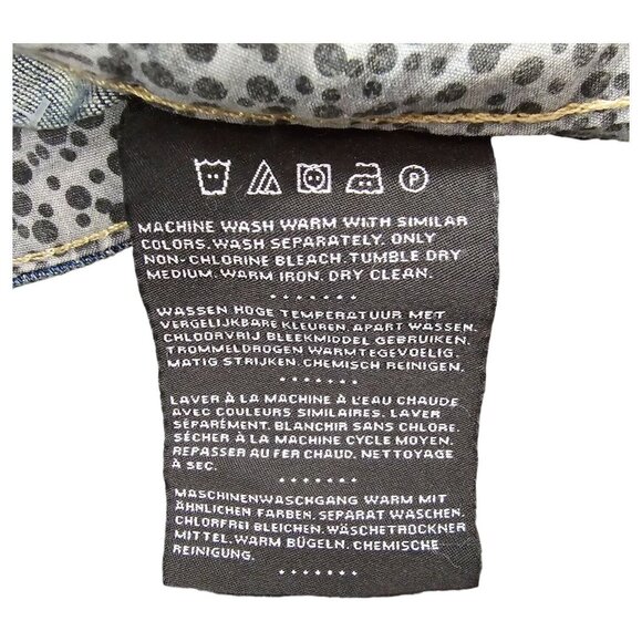 Vtg Harley Davidson Denim Blue Jeans Sz 29 Relaxed Distressed Light Wash Cuffed - Picture 6 of 13